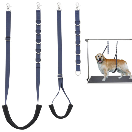 Pet Dog Grooming Belly Straps - Pet Dog Grooming Table Arm Accessories Pet Dog Grooming Belly Support Band Pet Dog Grooming Loops Pet Dog Grooming Extension Straps Pet Dog Grooming Supplies Dark Blue